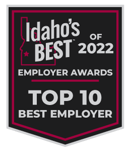Plaque: Idaho's Best Employer Awards of 2022. Top 10 Best Employer